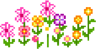 Pixel flowers border